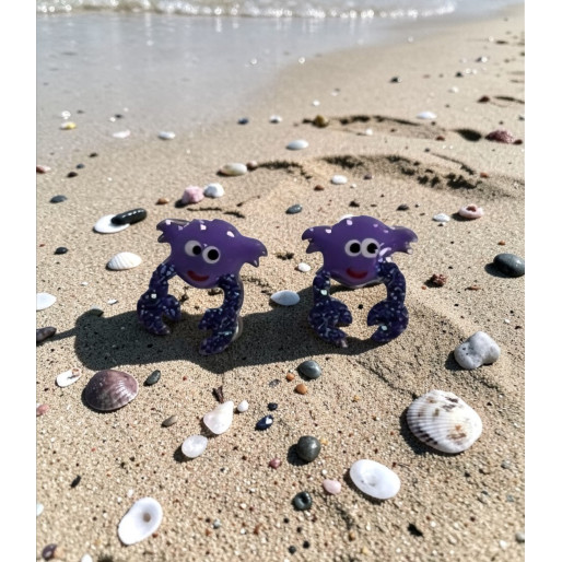 Boucles d'oreilles Crabe en Argent 925 Rh