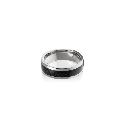 Bague "Hybrid" en Acier & Carbone