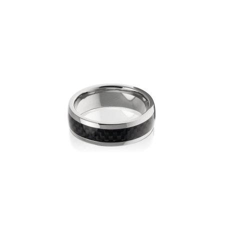 Bague "Hybrid" en Acier & Carbone