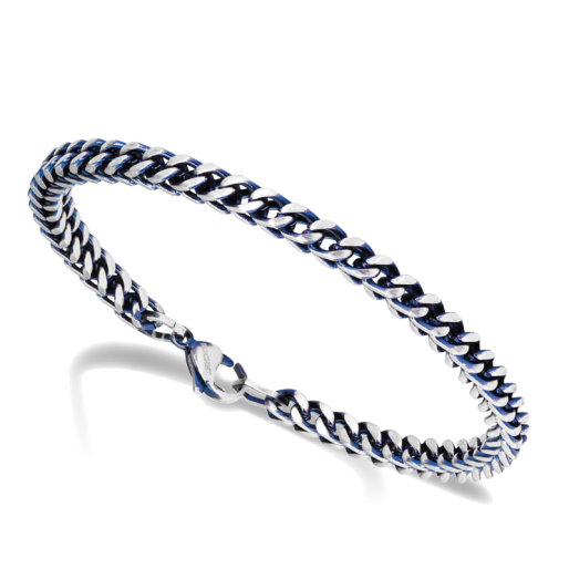 Bracelet "Major" en Acier bicolore bleu