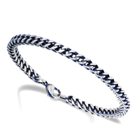 Bracelet "Major" en Acier bicolore bleu