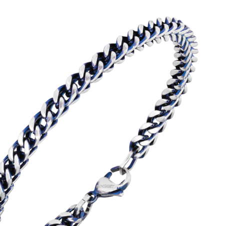 Bracelet "Major" en Acier bicolore bleu