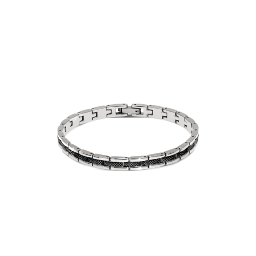 Bracelet "Santorin" en Acier Bicolore PVD Noir