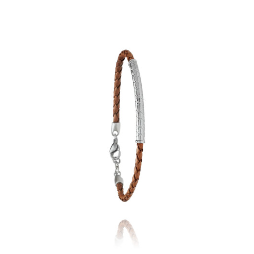 Bracelet "ELI" en Cuir & Acier
