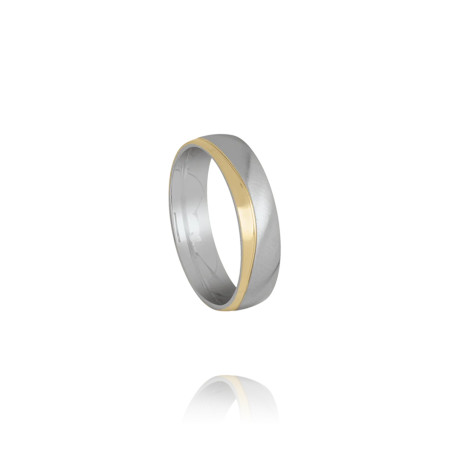 Bague "VITO" en Acier Bicolore Doré