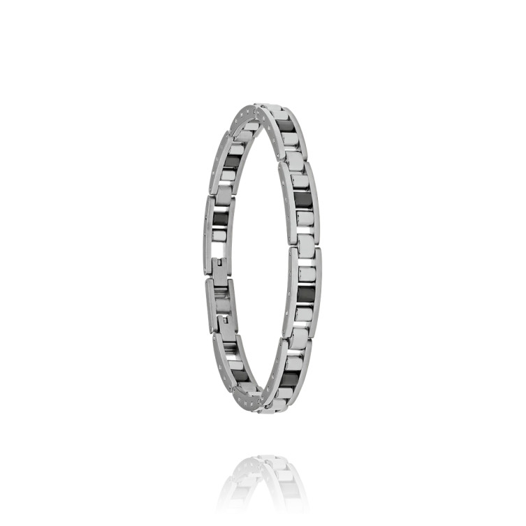Bracelet "ROMEO" en Acier & Céramique noir