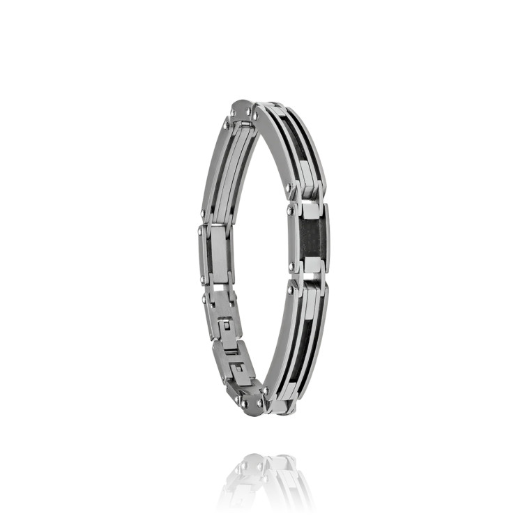 Bracelet "METOR" en Acier & Carbone