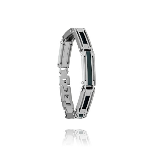 Bracelet "JOSE" en Acier Bicolore Noir
