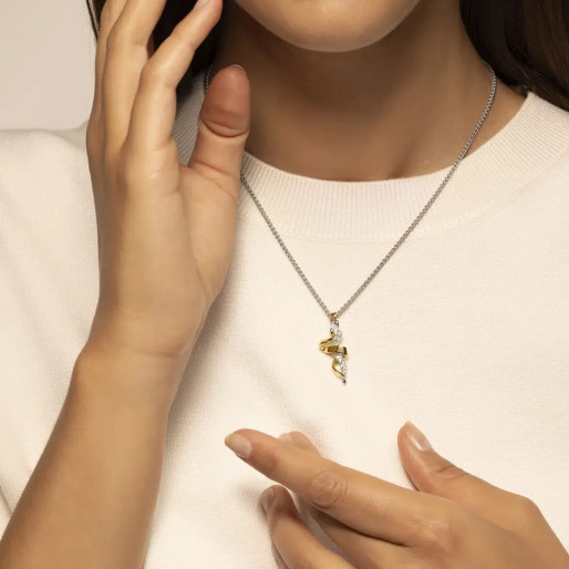 Collier "TANGO" en Argent Bicolore & Oxyde de zirconium