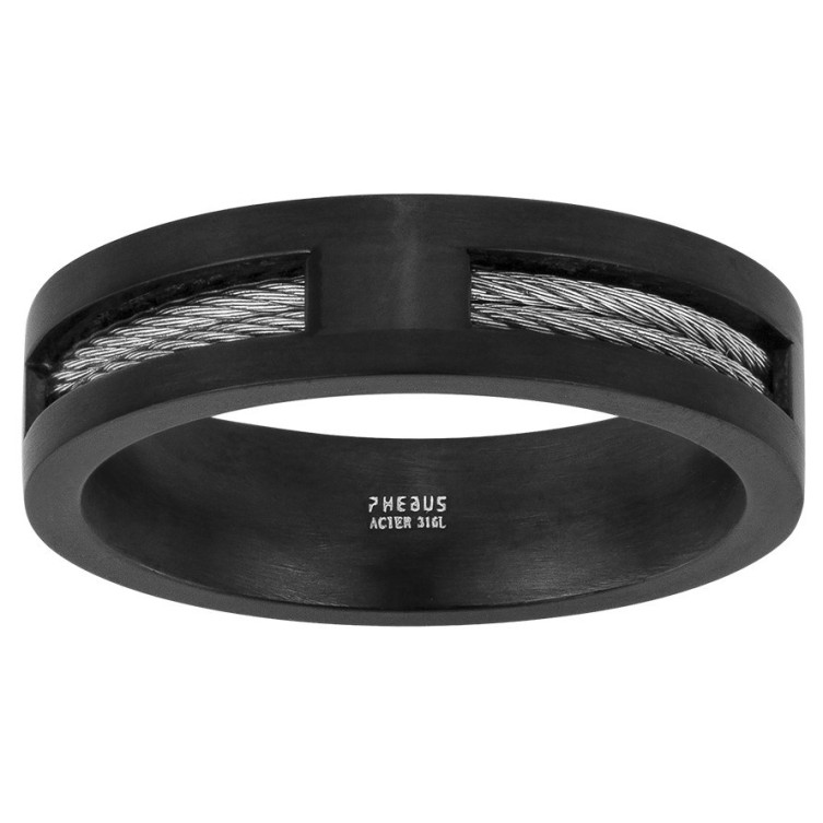 Bague homme en Acier noir