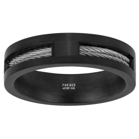 Bague homme en Acier noir