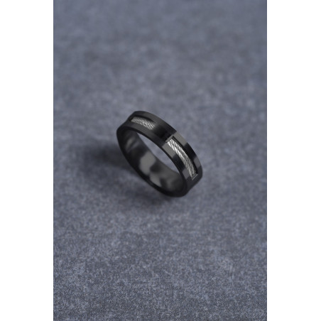 Bague homme en Acier noir