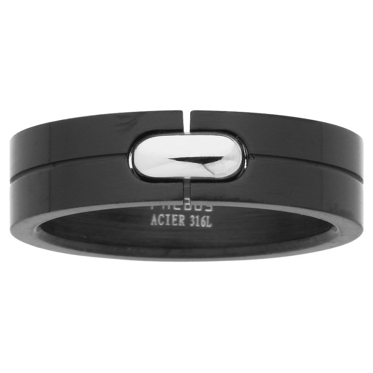Bague homme en Acier noir