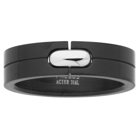 Bague homme en Acier noir