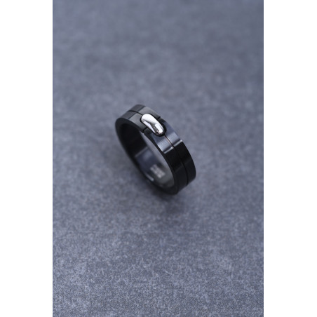 Bague homme en Acier noir