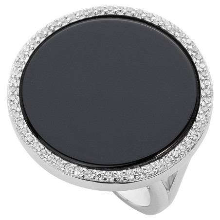 Bague Argent & Céramique noir