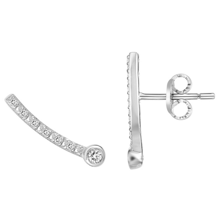 Boucles d'oreilles  "LUI & MOI" en Argent & Diamant