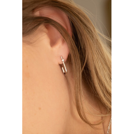 Boucles d'oreilles "FUNAMBULE" en Argent & Diamant