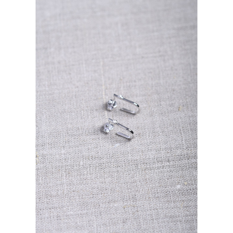 Boucles d'oreilles "FUNAMBULE" en Argent & Diamant