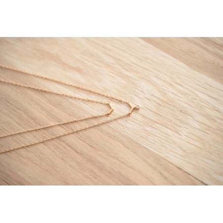 Collier "ESSENTIELLE" en Plaqué or rose & Diamant