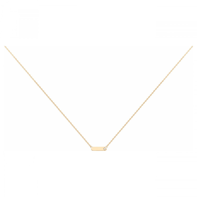 Collier en Plaqué or "MINI ADDICT" & Diamant