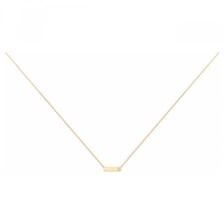 Collier en Plaqué or "MINI ADDICT" & Diamant