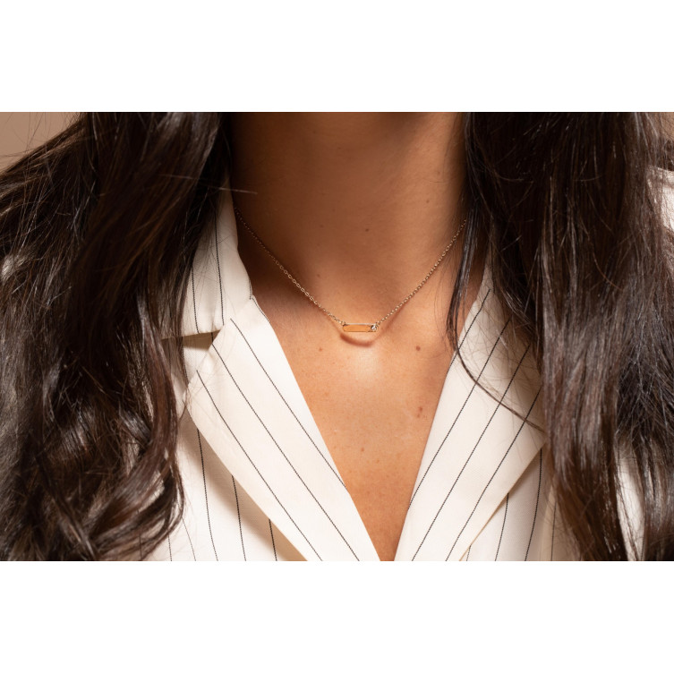 Collier en Plaqué or "MINI ADDICT" & Diamant