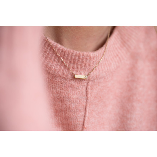 Collier en Plaqué or "MINI ADDICT" & Diamant