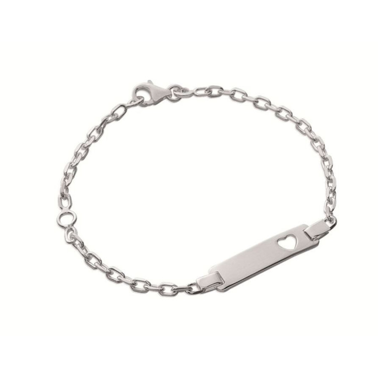 Gourmette bébé Cœur Ajouré en Argent