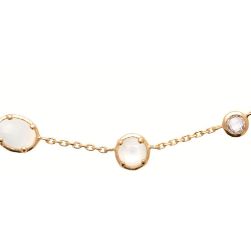 Collier plaqué or & oxyde de zirconium